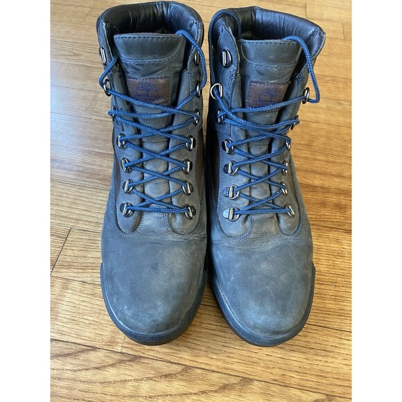 Timberland Mens 9 Field Boots Waterproof Navy Blue Nubuck Leather Gorpcore GUC - Picture 2 of 8